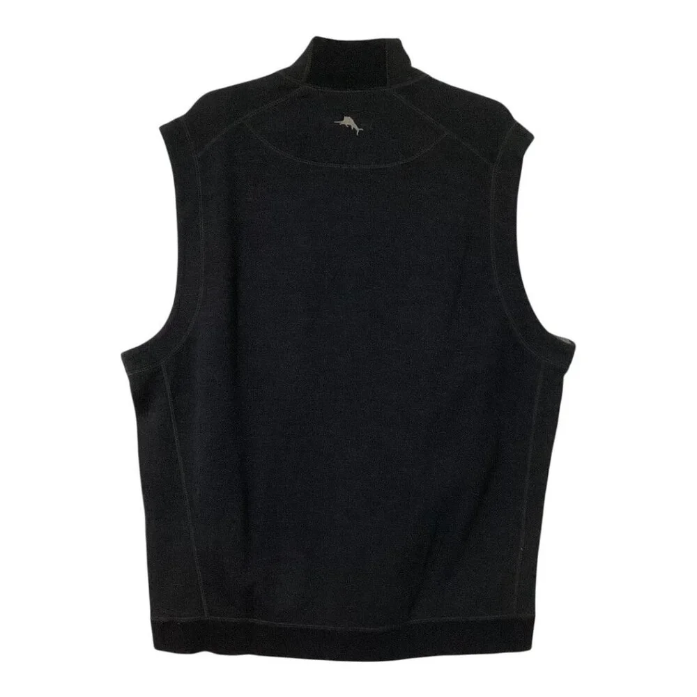 Tommy Bahama Black / Gray Flipshore Full Zip Reversable Vest - Size 2XLB / 2TGG‎